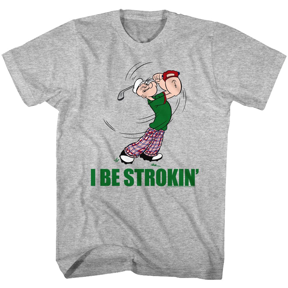 Popeye - Strokin - Short Sleeve - Heather - Adult - T-Shirt