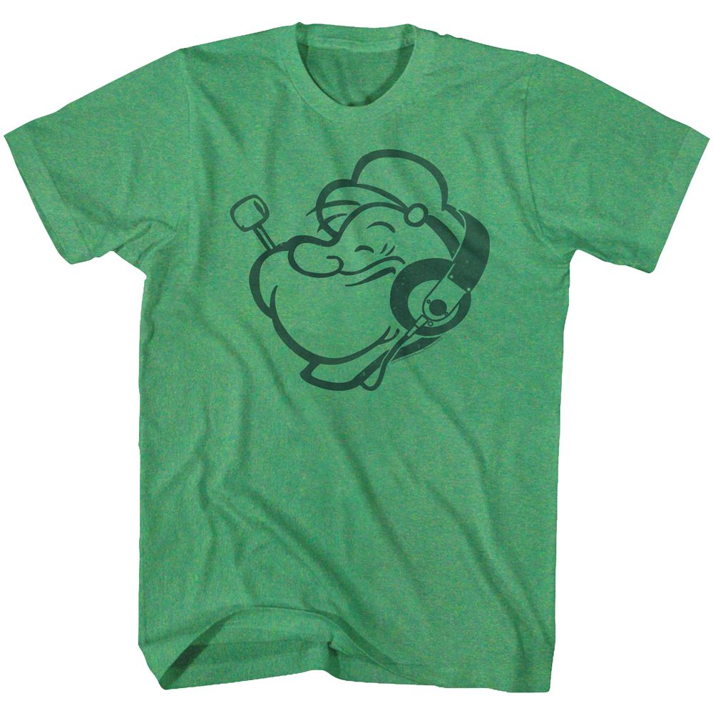 Popeye - Headphones - Short Sleeve - Heather - Adult - T-Shirt
