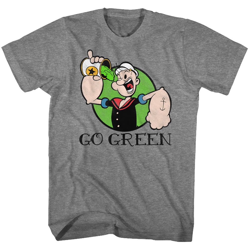 Popeye - Go Green - Short Sleeve - Heather - Adult - T-Shirt