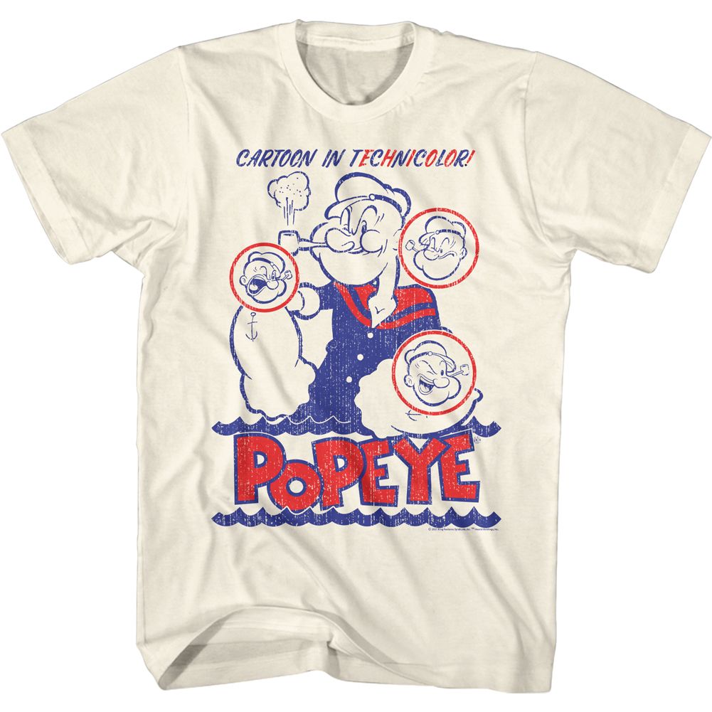 Popeye - Cartoon In Technicolor - Short Sleeve - Adult - T-Shirt