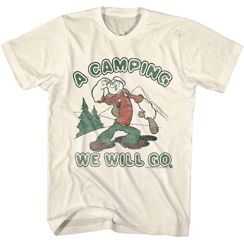 Popeye - A Camping - Short Sleeve - Adult - T-Shirt