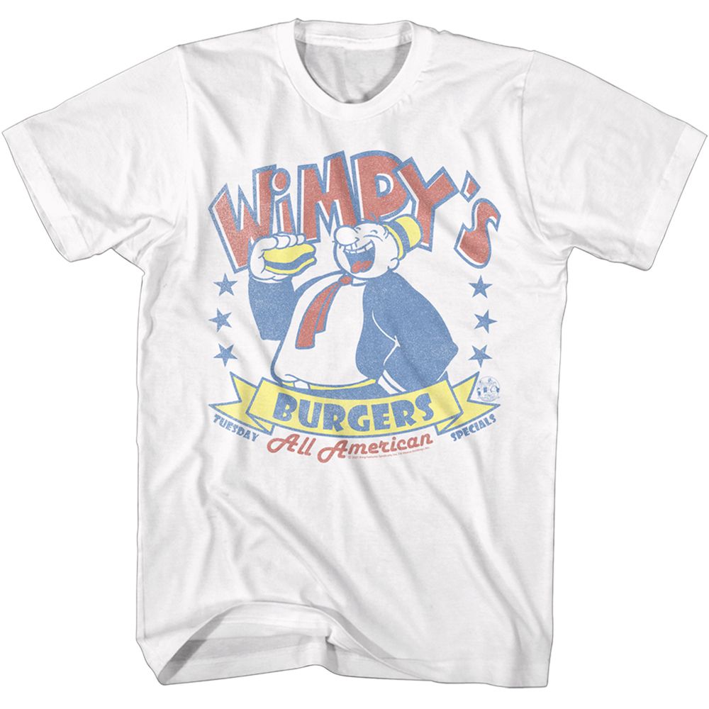 Popeye - Whimpys Burgers - Short Sleeve - Adult - T-Shirt