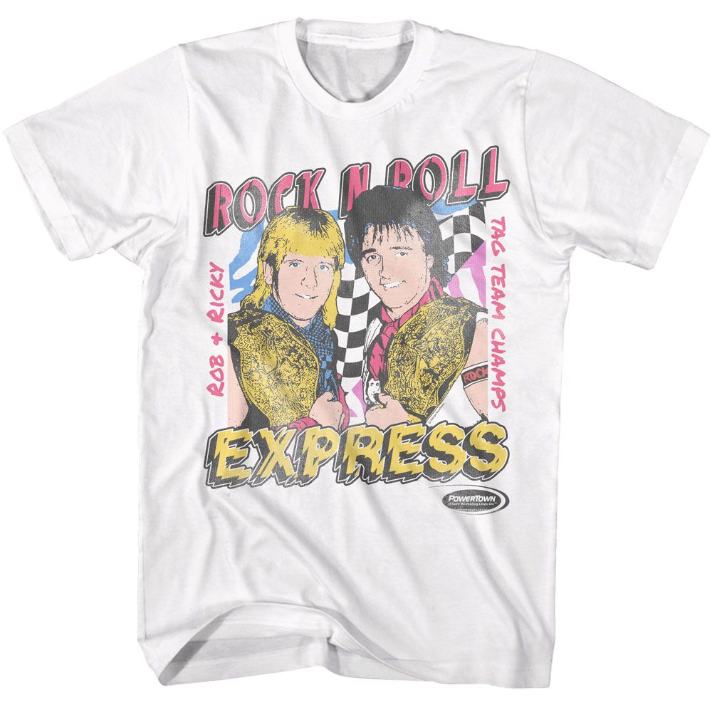 Powertown - Rnr Express Tag Champs - White Short Sleeve Adult T-Shirt