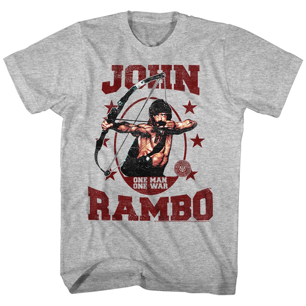 Rambo - One Man One War - Short Sleeve - Heather - Adult - T-Shirt