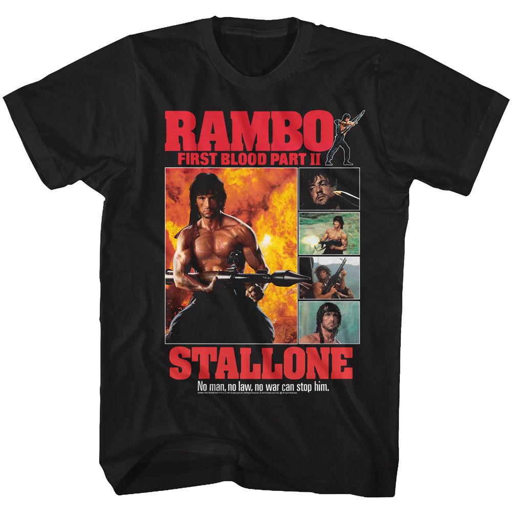 Rambo - Part II Collage - Short Sleeve - Adult - T-Shirt