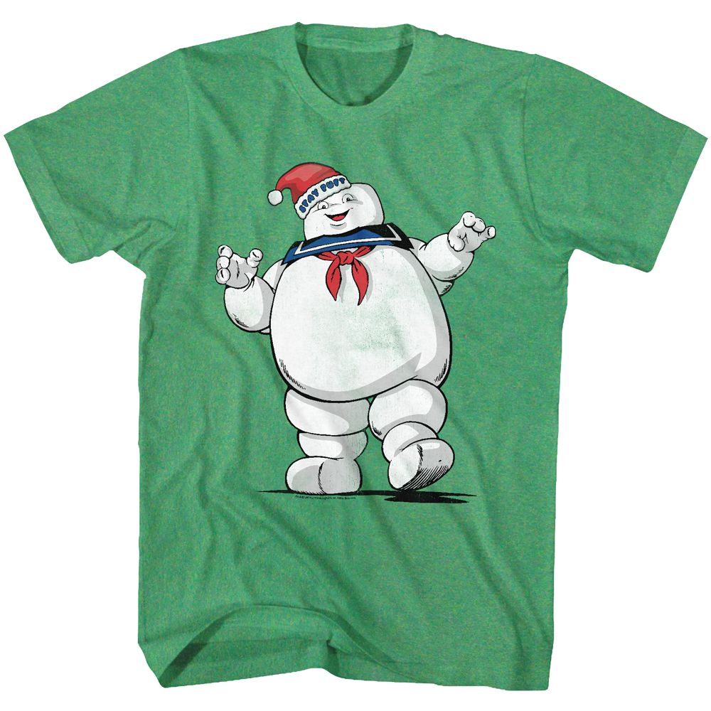The Real Ghostbusters - Merry Mr. Stay Puft - Short Sleeve - Heather - Adult - T-Shirt