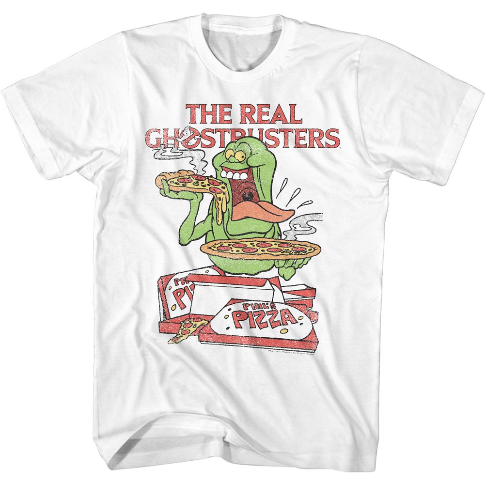 The Real Ghostbusters - Slimer & Pizza - Short Sleeve - Adult - T-Shirt
