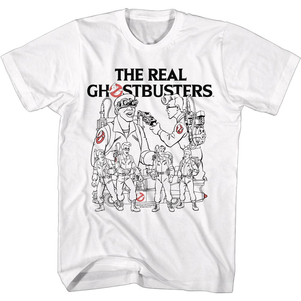 The Real Ghostbusters - Line Art - Short Sleeve - Adult - T-Shirt