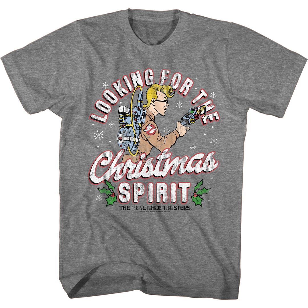 The Real Ghostbusters - Christmas Spirit - Short Sleeve - Heather - Adult - T-Shirt