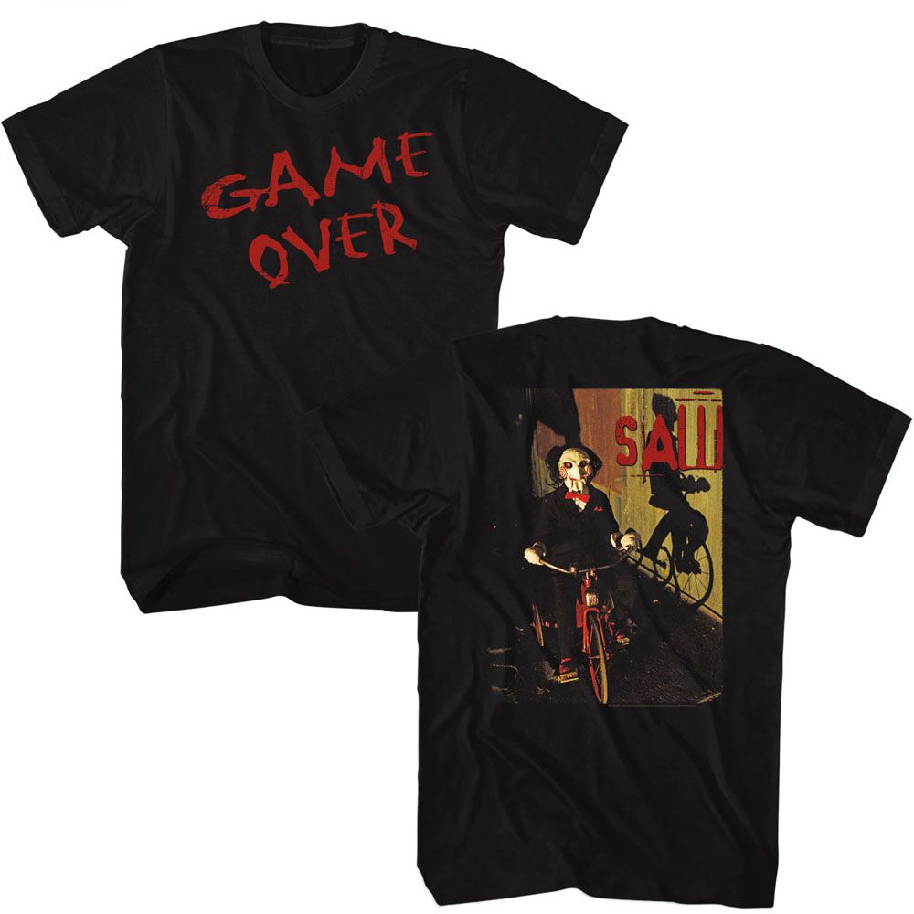 Saw Game Over Black Solid Adult Short Sleeve T-Shirt