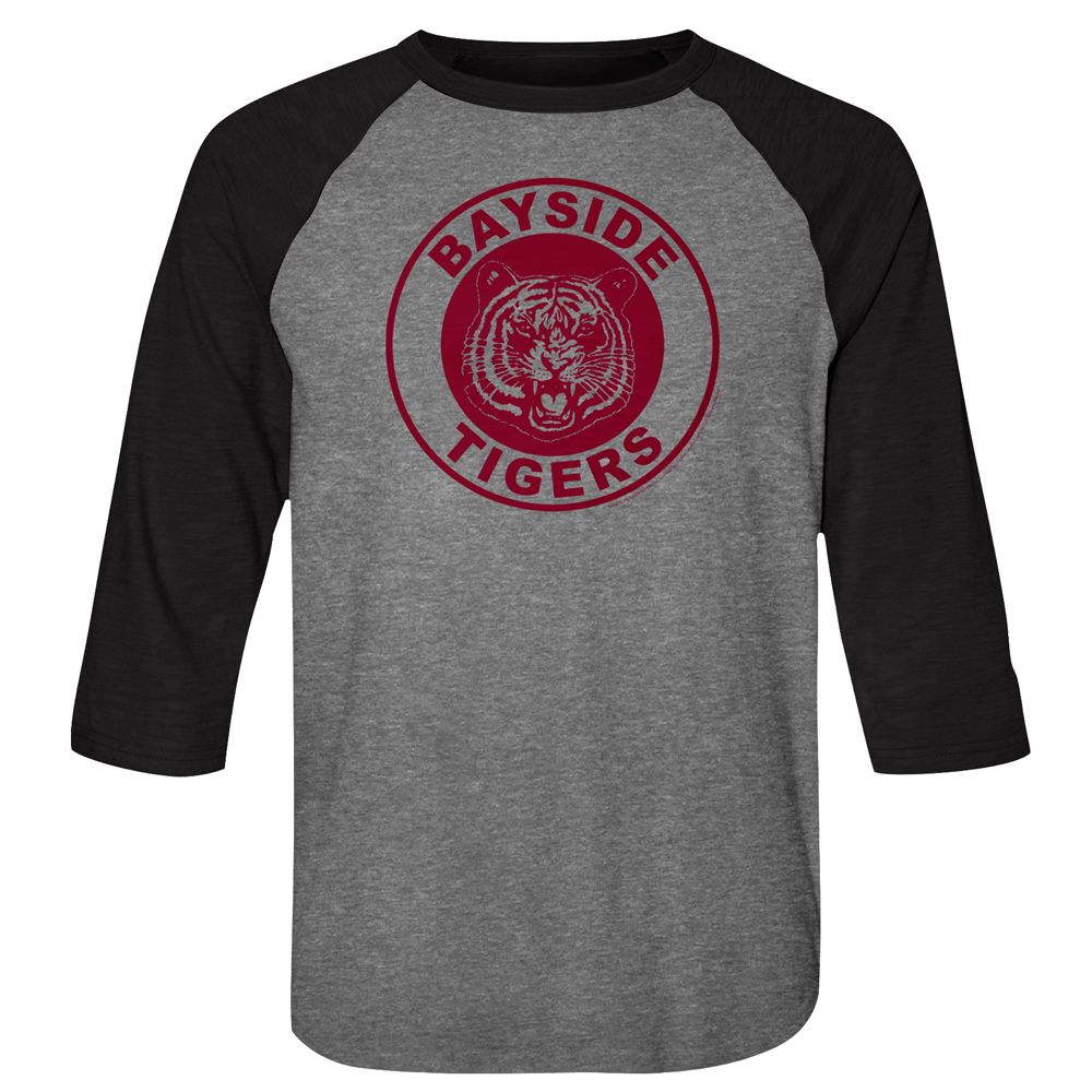 Saved By The Bell - Bayside Tigers - 3/4 Sleeve - Heather - Adult - Raglan Shirt