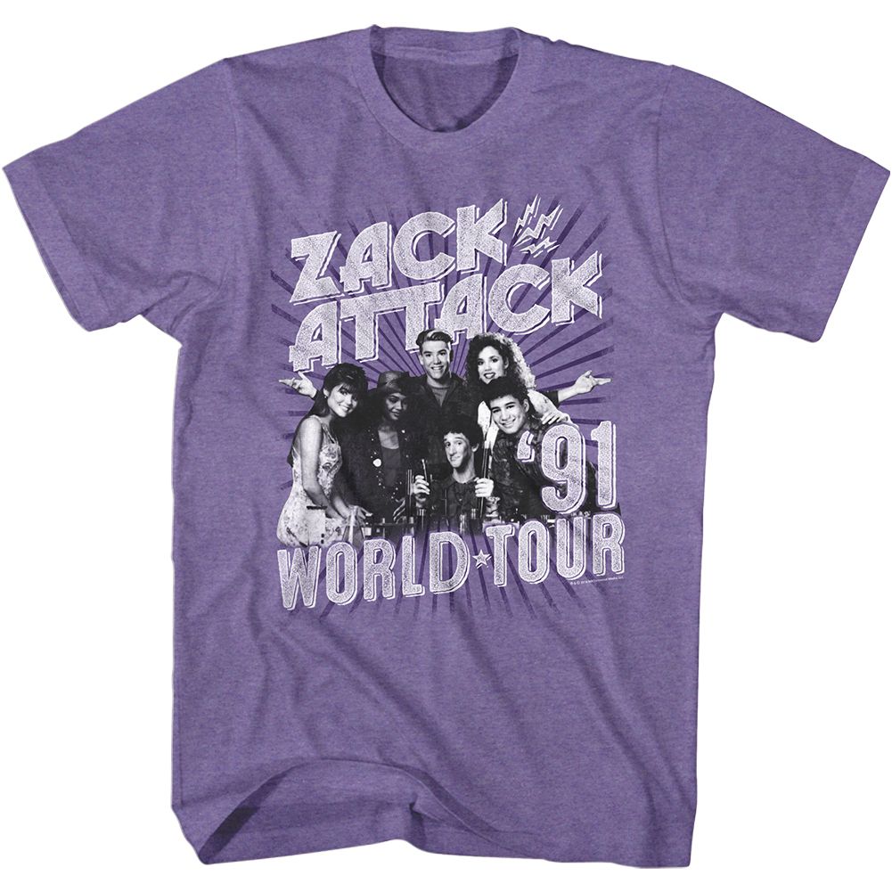 Saved By The Bell - Zack Attack 91 Tour - Short Sleeve - Heather - Adult - T-Shirt