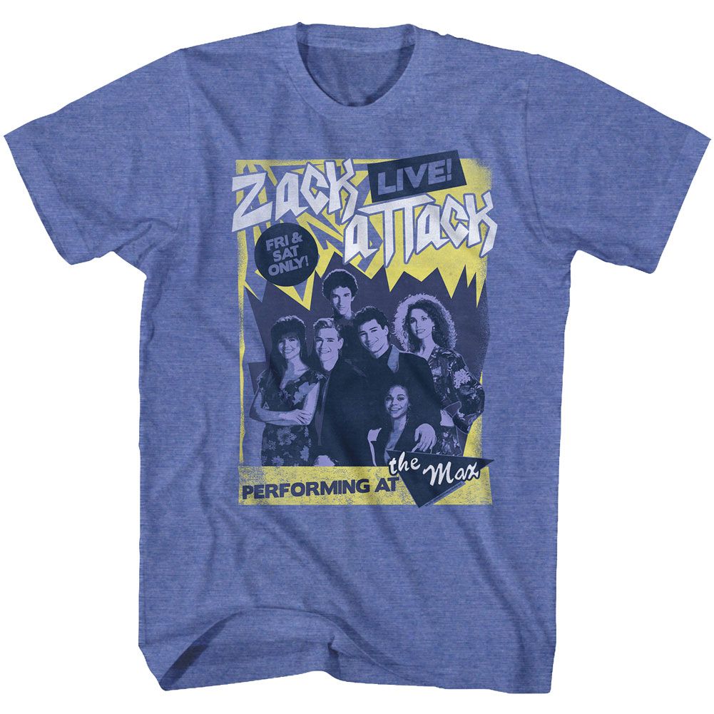 Saved By The Bell - Zack Attack Live - Short Sleeve - Heather - Adult - T-Shirt