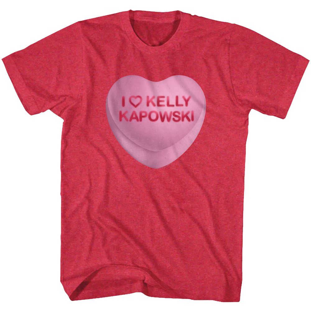 Saved By The Bell - Kelly Candy Heart - Short Sleeve - Heather - Adult - T-Shirt