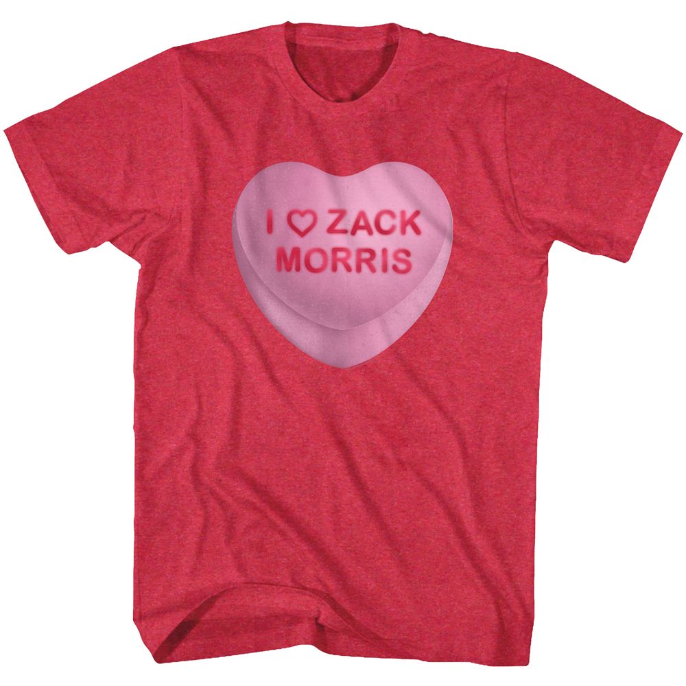 Saved By The Bell - Zack Candy Heart - Short Sleeve - Heather - Adult - T-Shirt