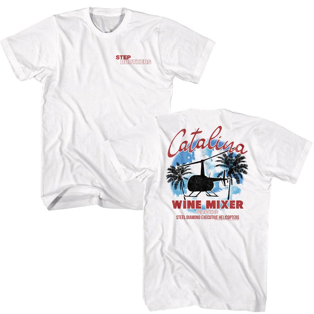Step Brothers - Catalina Wine Mixer Front Back - Licensed Adult T-Shirt
