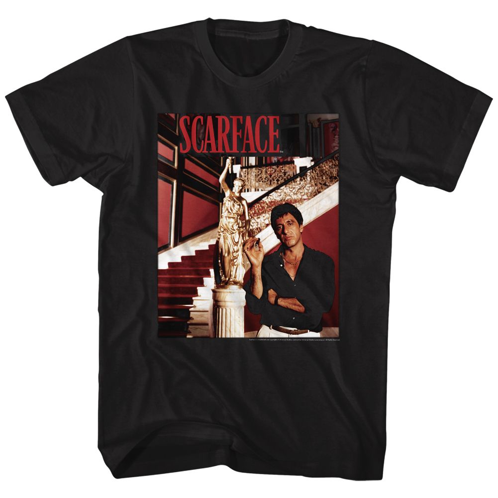 Scarface - Statue Stairs - Short Sleeve - Adult - T-Shirt