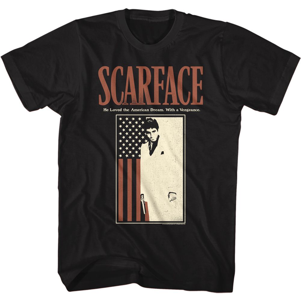 Scarface - US Flag - Short Sleeve - Adult - T-Shirt