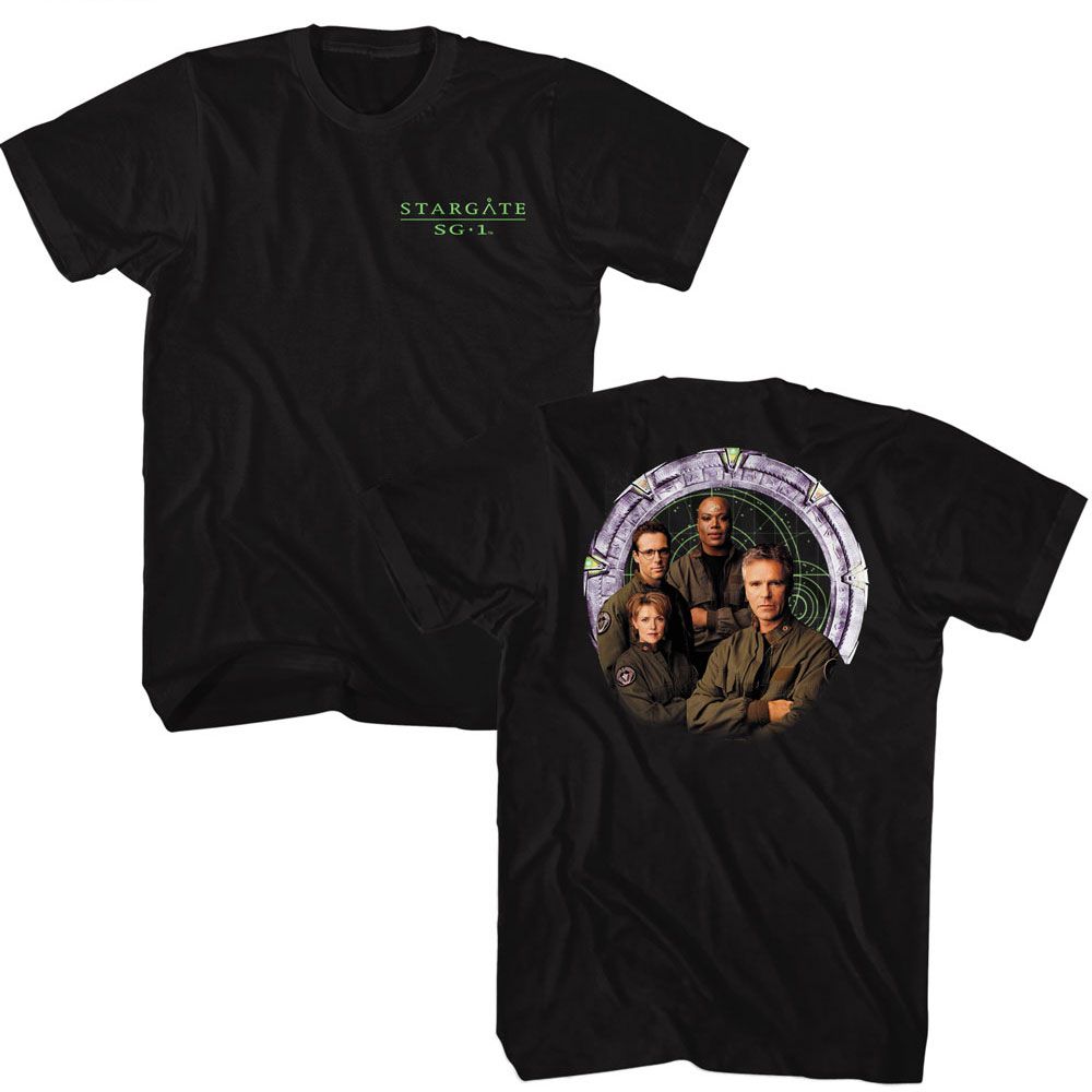 Stargate - Cast And Gate Front And Back - Licensed Adult Short Sleeve T-Shirt