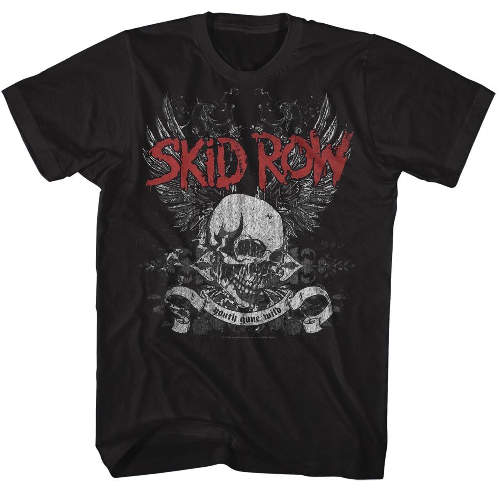 Skid Row - Skull & Wings - Short Sleeve - Adult - T-Shirt