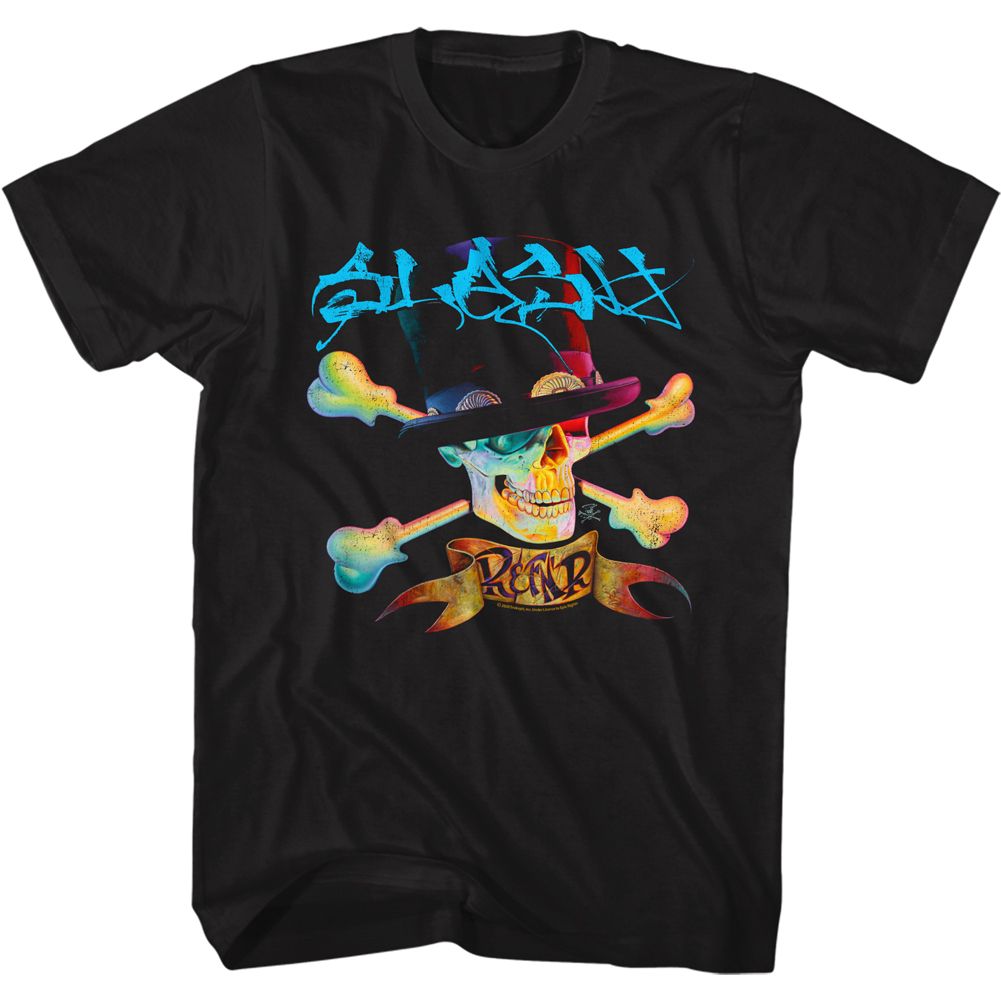 Slash - Skull And Bones And Hat - Short Sleeve - Adult - T-Shirt