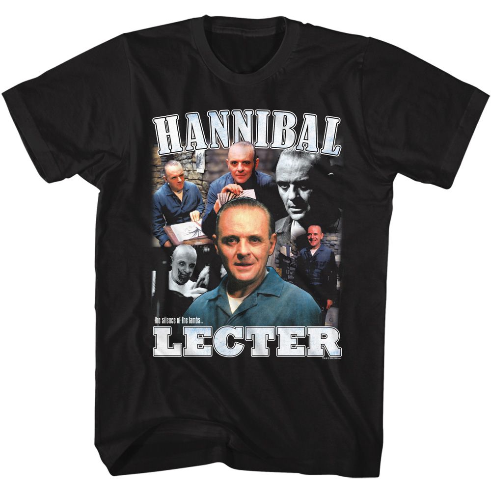 Silence Of The Lambs - Hannibal Lecter Collage - Short Sleeve - Adult - T-Shirt