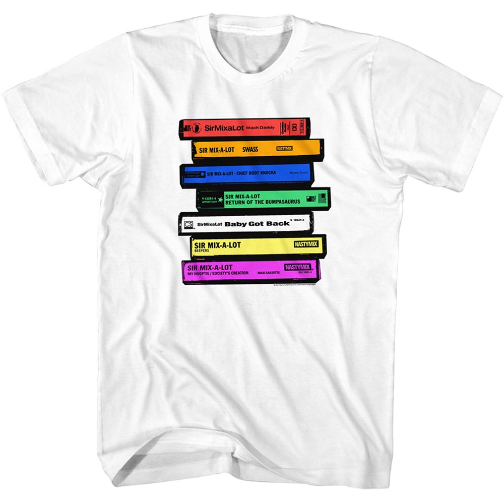 Sir Mix A Lot - Colorful Stacked Cassettes - Short Sleeve - Adult - T-Shirt