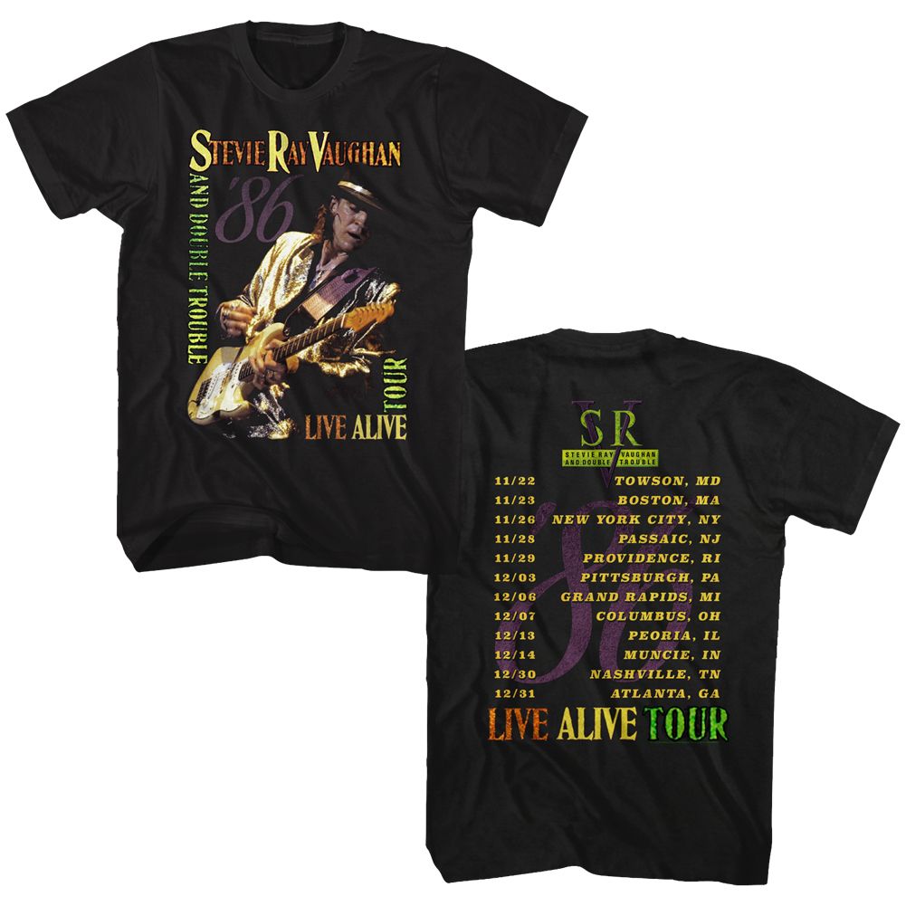 Stevie Ray Vaughan - Live Alive Tour - Short Sleeve - Adult - T-Shirt
