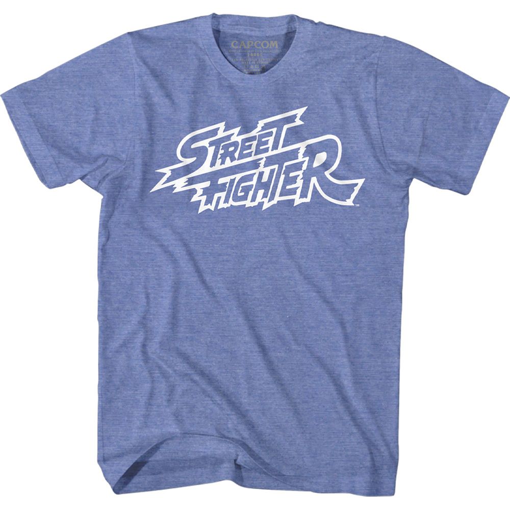 Street Fighter - Logo Outline - Short Sleeve - Heather - Adult - T-Shirt