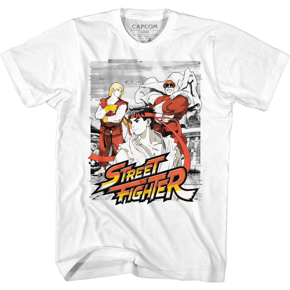 Street Fighter - Grainy Background - Short Sleeve - Adult - T-Shirt