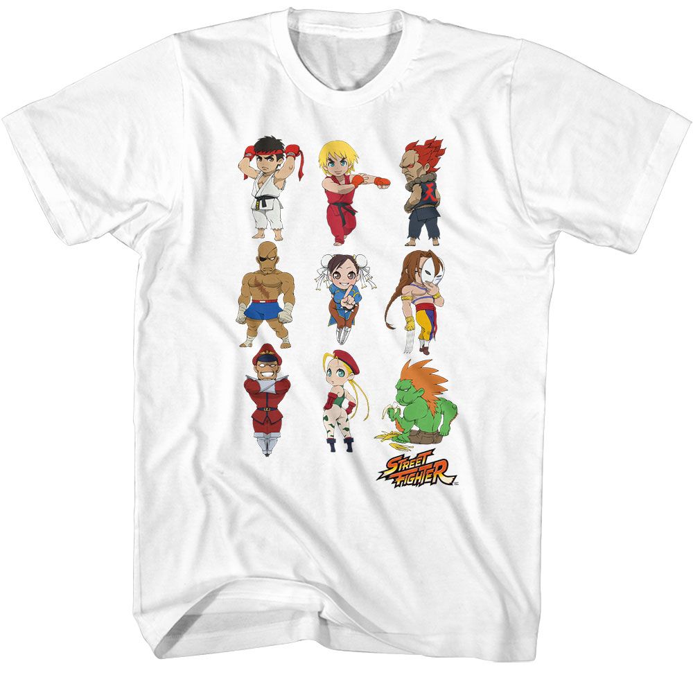 Street Fighter - Chibi Characters Stacked 2 - Short Sleeve - Adult - T-Shirt