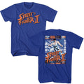 Street Fighter Ryu And Scenes 2-Sided Royal Solid Adult Short Sleeve T-Shirt