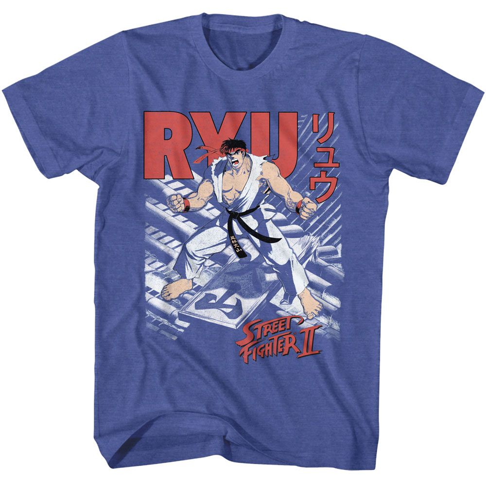 Street Fighter Ryu Royal Heather Adult Short Sleeve T-Shirt