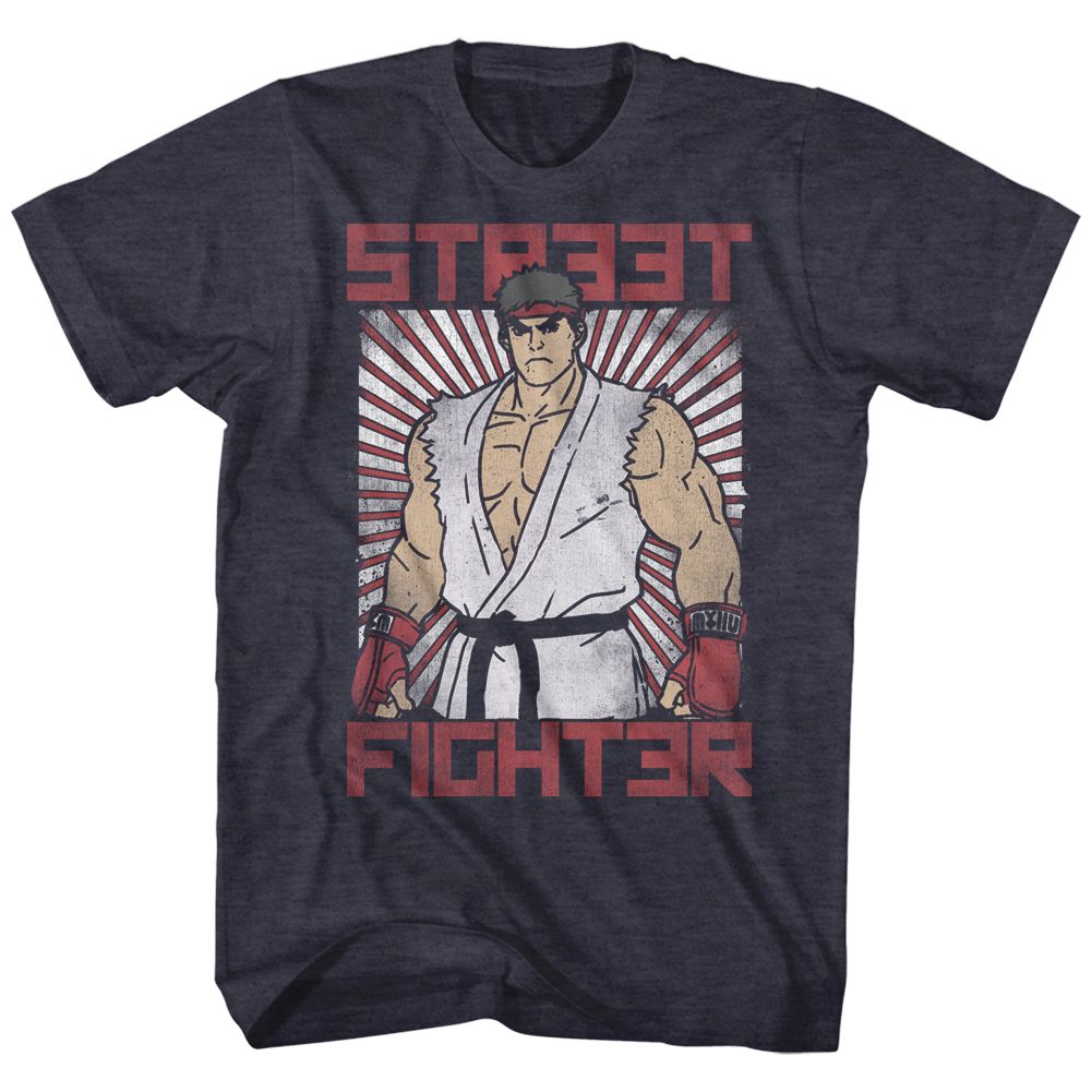 Street Fighter - Block Print - Short Sleeve - Heather - Adult - T-Shirt
