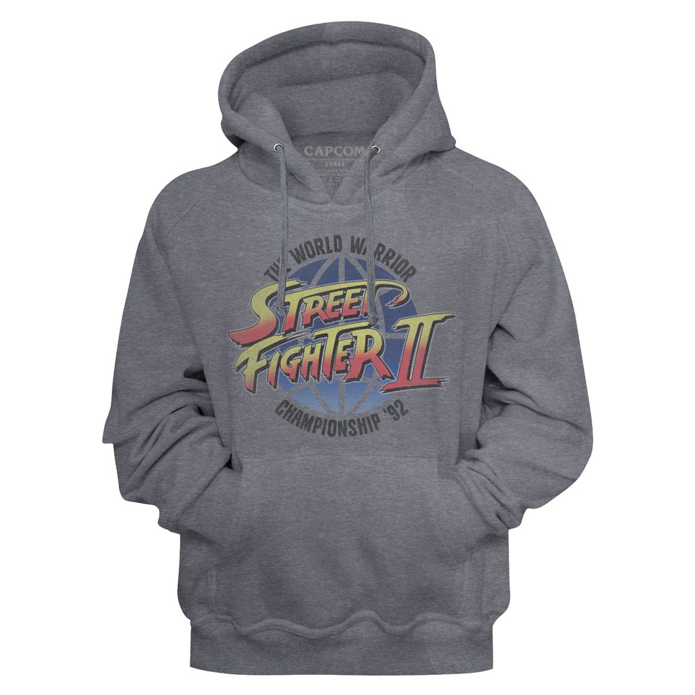 Street Fighter - World Warrior - Long Sleeve - Heather - Adult - Hoodie