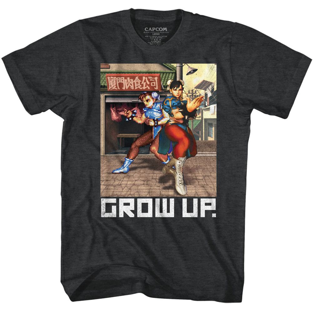 Street Fighter - Grow Up - Short Sleeve - Heather - Adult - T-Shirt