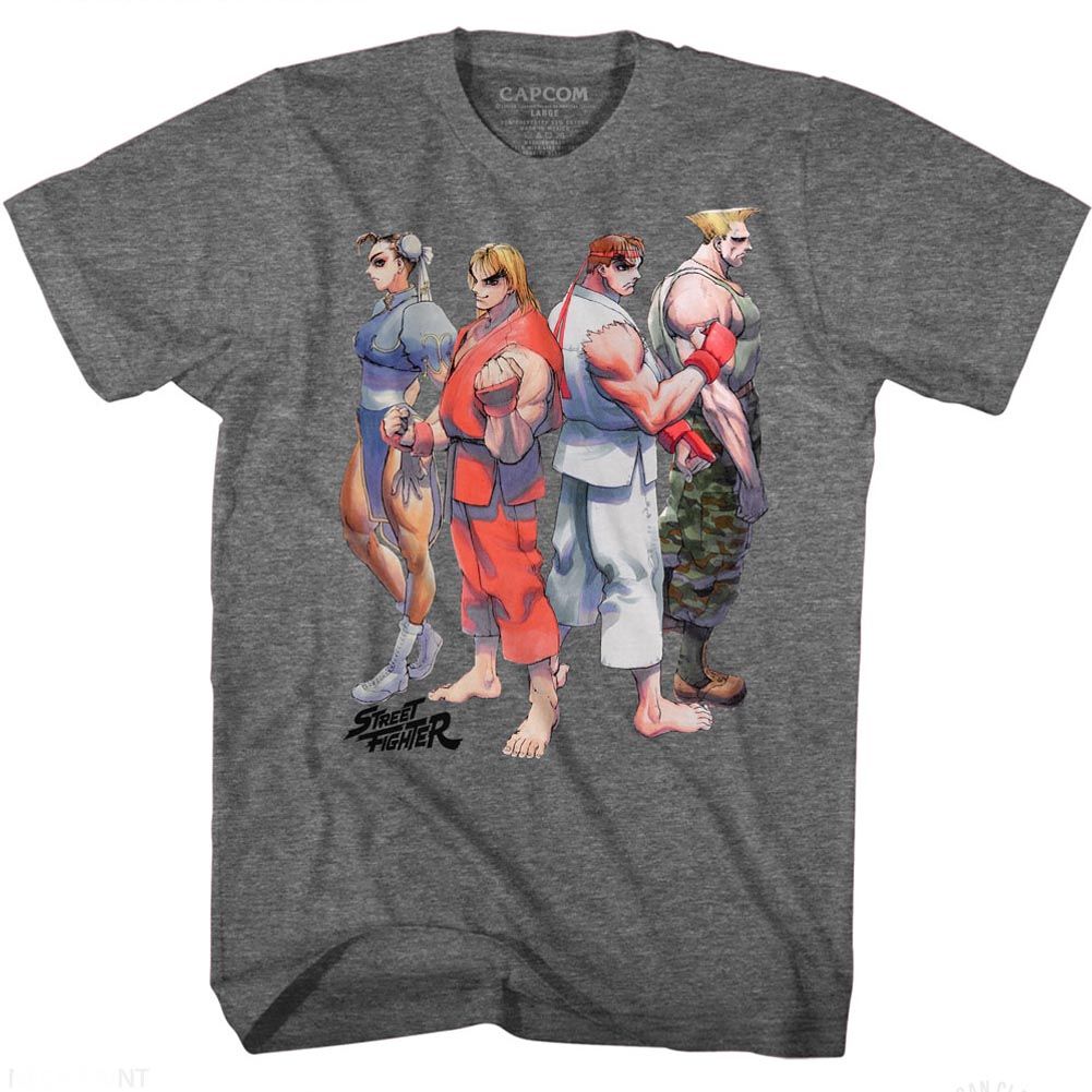 Street Fighter - SF 2 Lineup - Short Sleeve - Heather - Adult - T-Shirt