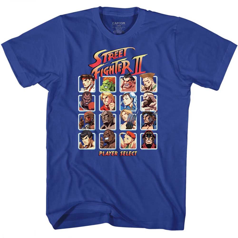 Street Fighter Video Martial Arts Arcade Game Player Select Adult T-Shirt