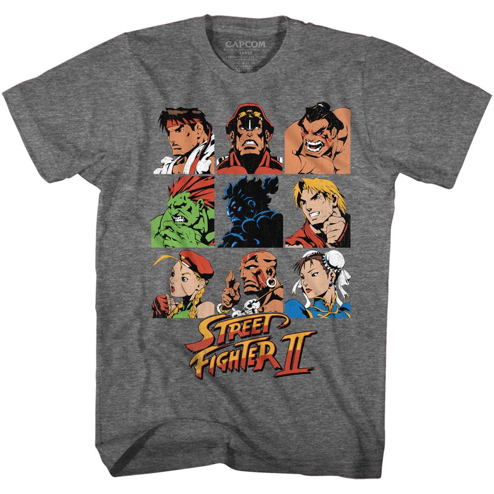 Street Fighter - Characters Panels - Short Sleeve - Heather - Adult - T-Shirt