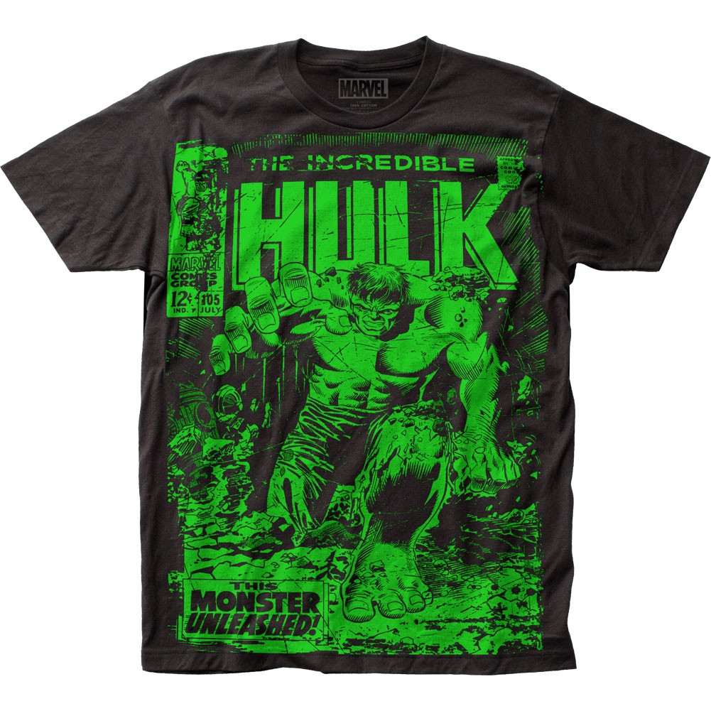 The Incredible Hulk Monster Unleashed Big Print Subway Tee Adult T-Shirt