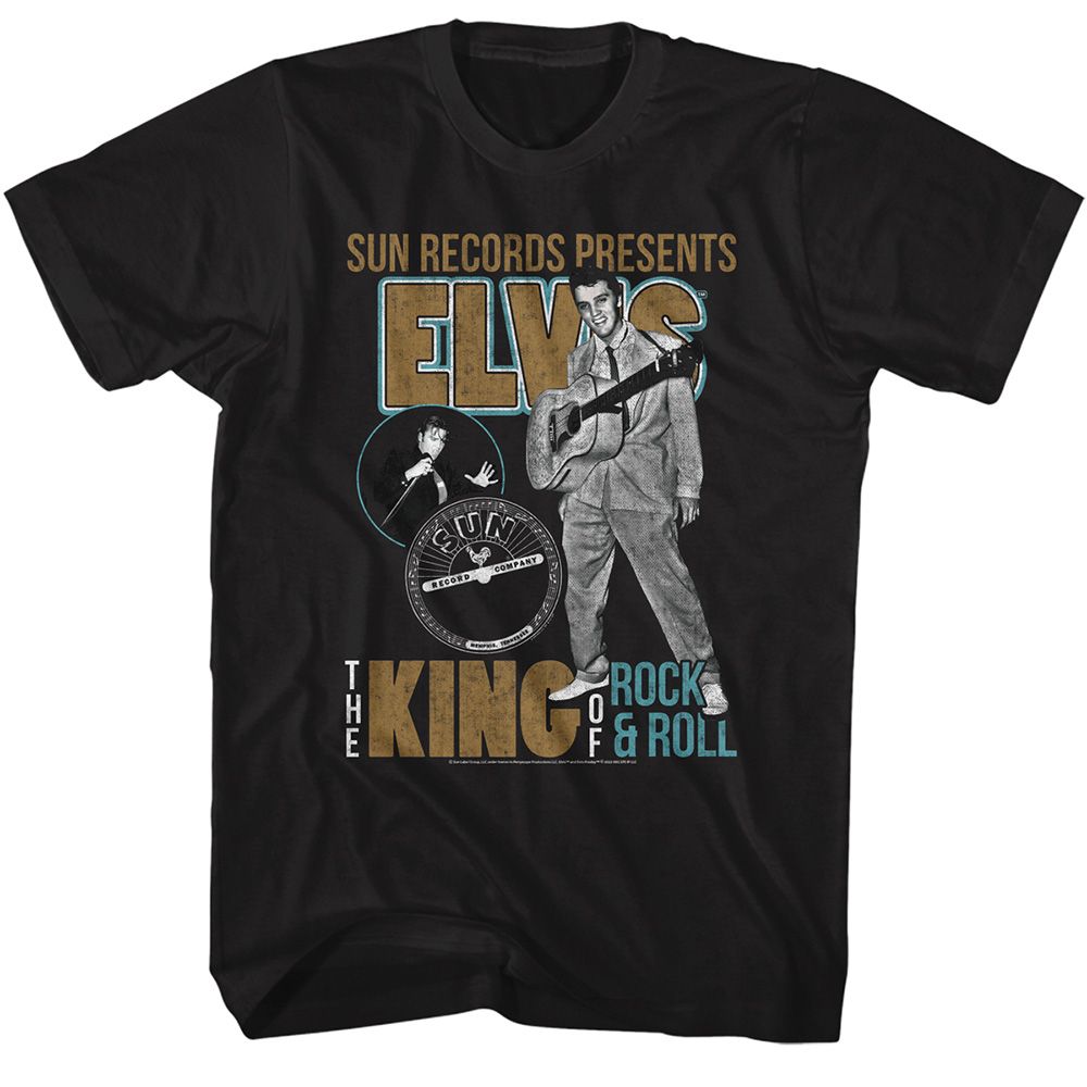 Elvis Presley - Sun Records - King Of Rock & Roll - Short Sleeve - Adult - T-Shirt