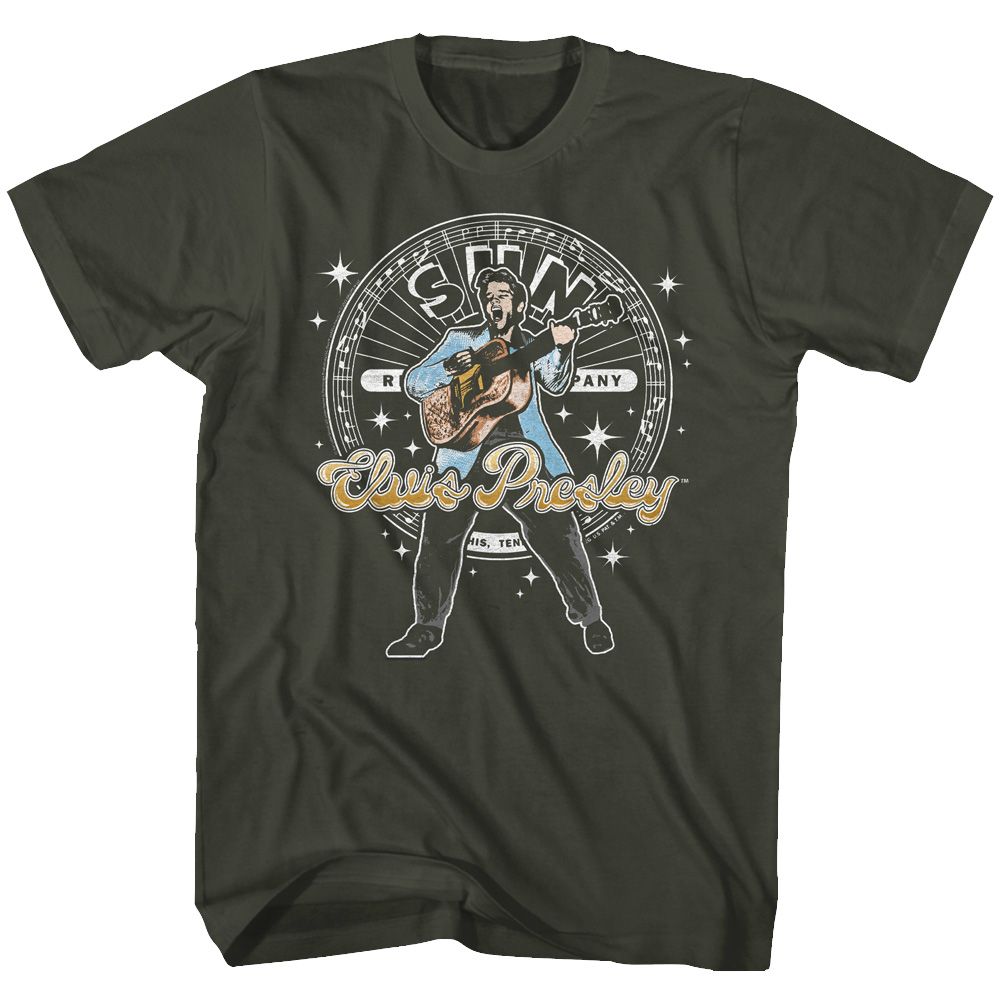 Elvis Presley - Sun Records - Circle & Sparkles - Short Sleeve - Adult - T-Shirt