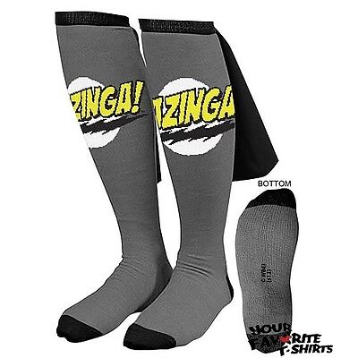 The Big Bang Theory Gray Bazinga Caped Socks Sheldon Cooper Socks