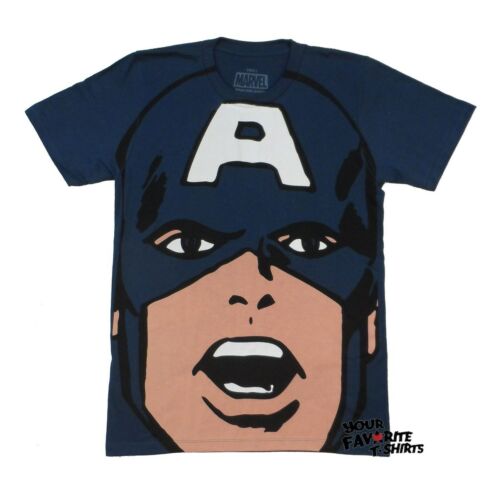 Captain America Big Face Big Print Marvel Comics Adult T-Shirt
