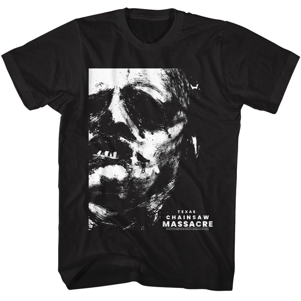 Texas Chainsaw Massacre - Face Poster - Licensed - Adult Short Sleeve T-Shirt