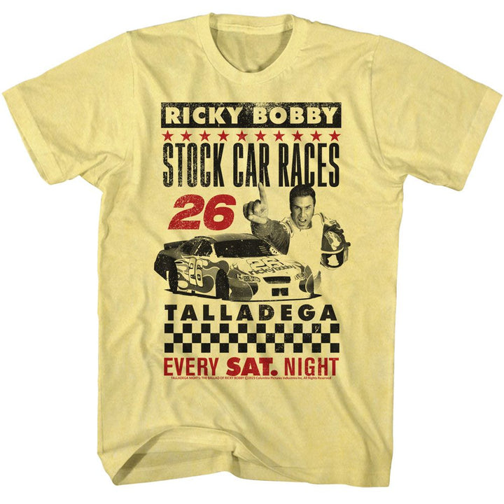 Talladega Nights - Stock Car Races - Licensed Adult Short Sleeve T-Shirt