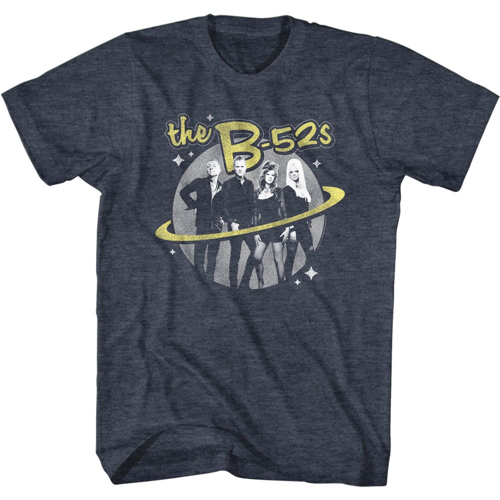 The B52S - Logo & Planet - Short Sleeve - Heather - Adult - T-Shirt