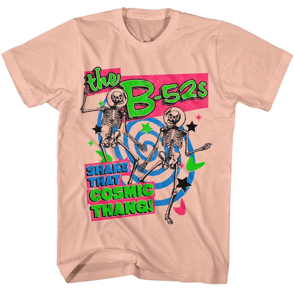 The B52S - Shake That Cosmic Thang - Pink Front Print Short Sleeve Adult T-Shirt