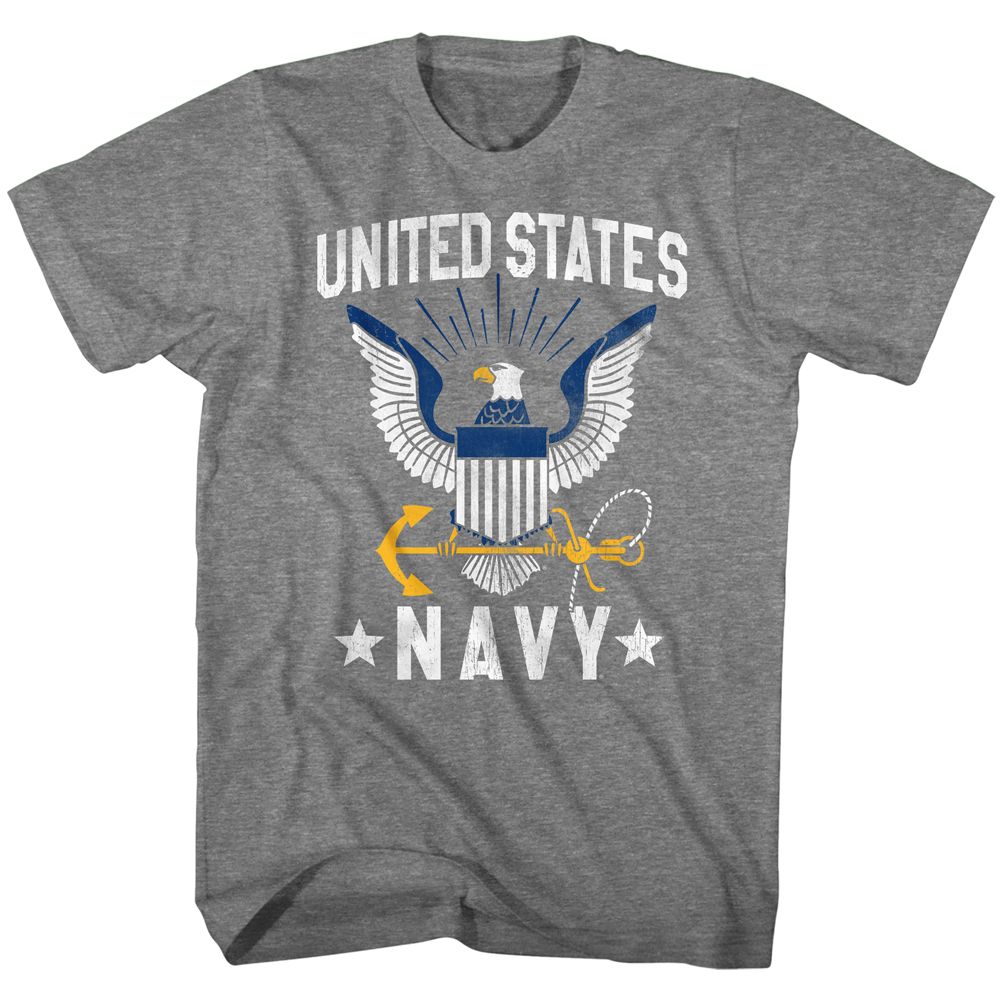 Navy - US Navy Eagle - Short Sleeve - Heather - Adult - T-Shirt