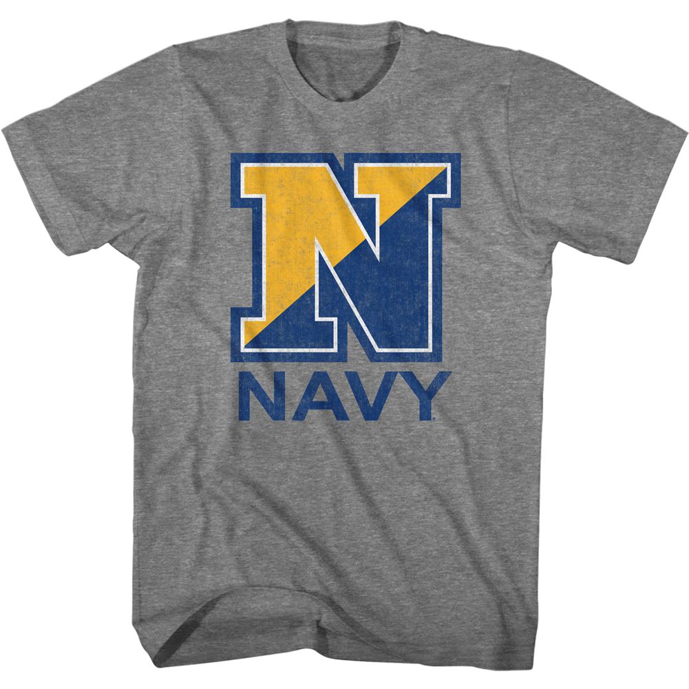Navy - N - Short Sleeve - Heather - Adult - T-Shirt